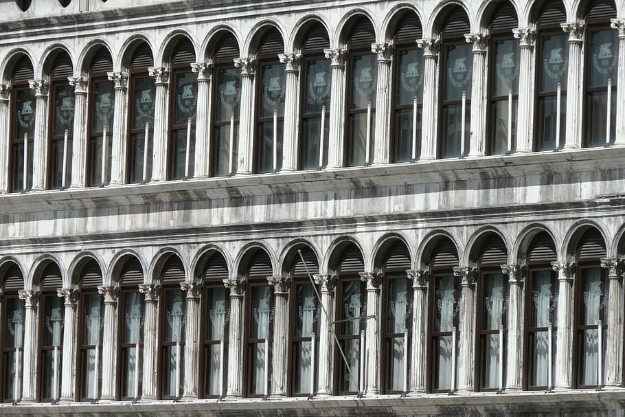 venice, palazzo, front window, facade, arch, architecture, built structure HD wallpaper