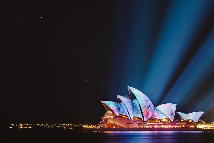 Opera House, Sydney during nighttime, Sydney Opera House during night time, HD wallpaper