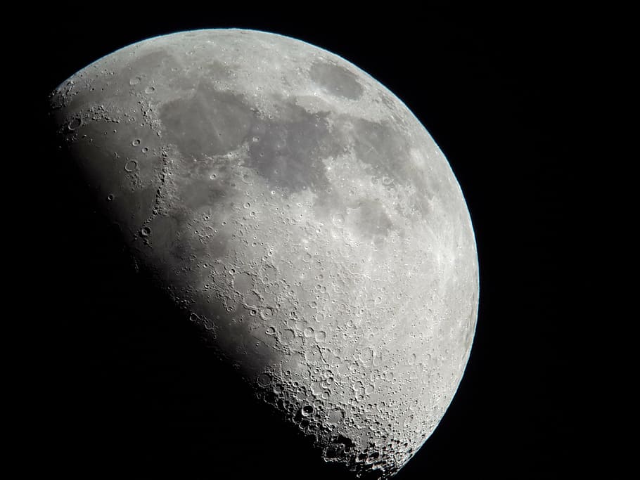 photo of moon, half moon, moon craters, night, astronomy, moon Surface, HD wallpaper