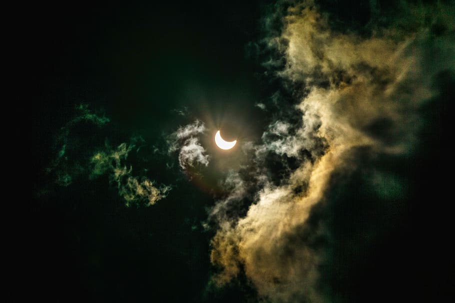 Great American Eclipse, moon during night time, solar eclipse HD wallpaper