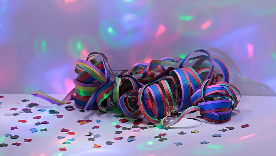 Multi-Color Streamer Ribbon Photo Backdrop with String Lights