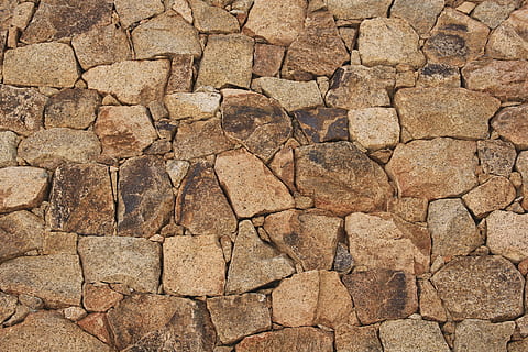 brown rocks, wall, stones, joints, background, texture, stone wall HD wallpaper