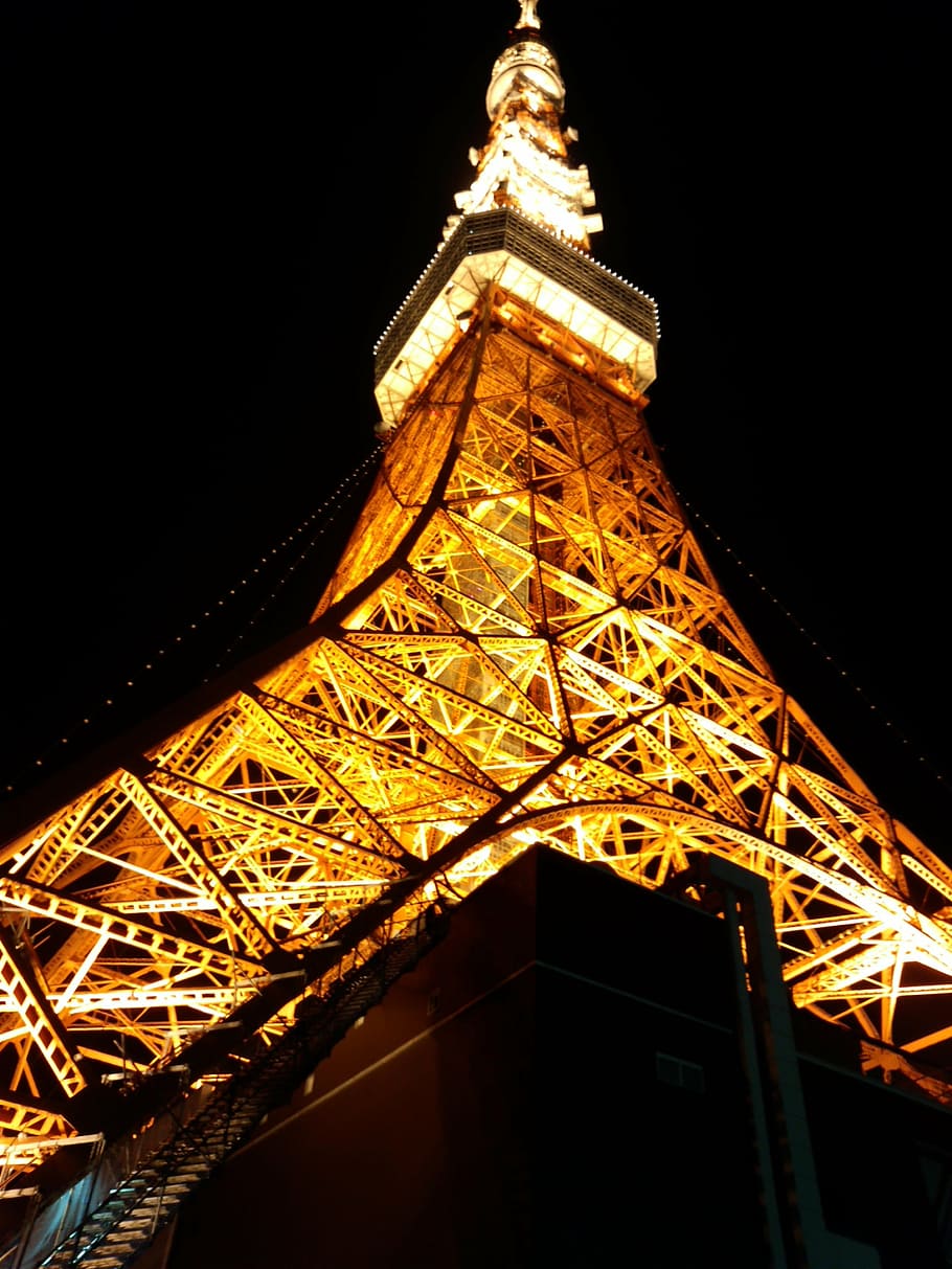 light up, tower, night view, architecture, built structure HD wallpaper