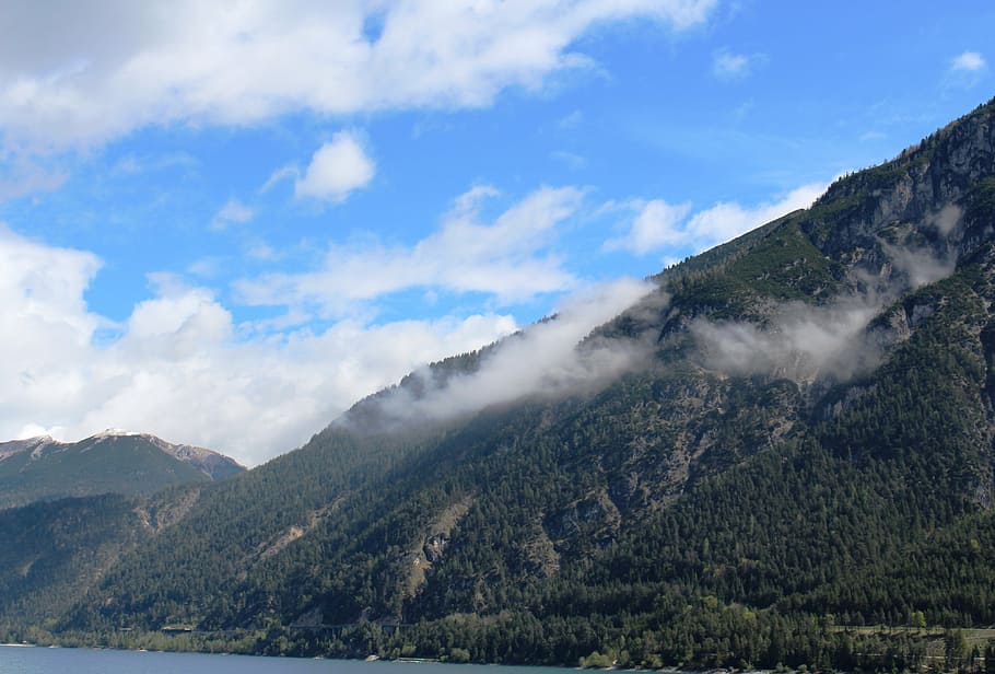 panorama, tyrolean alps, mood, clouds, achensee, pertisau, austria HD wallpaper