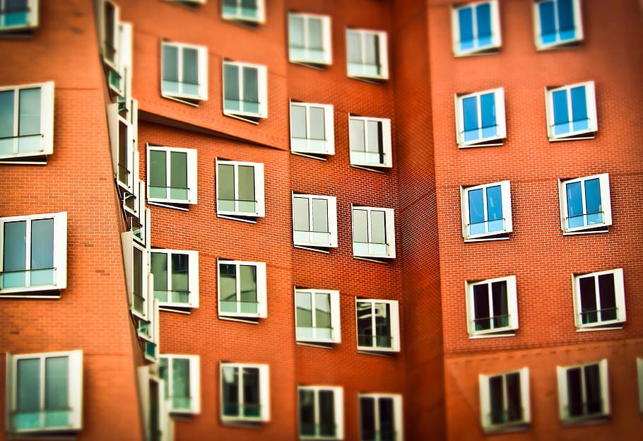 architecture, window, facade, glass, building, wall, düsseldorf HD wallpaper