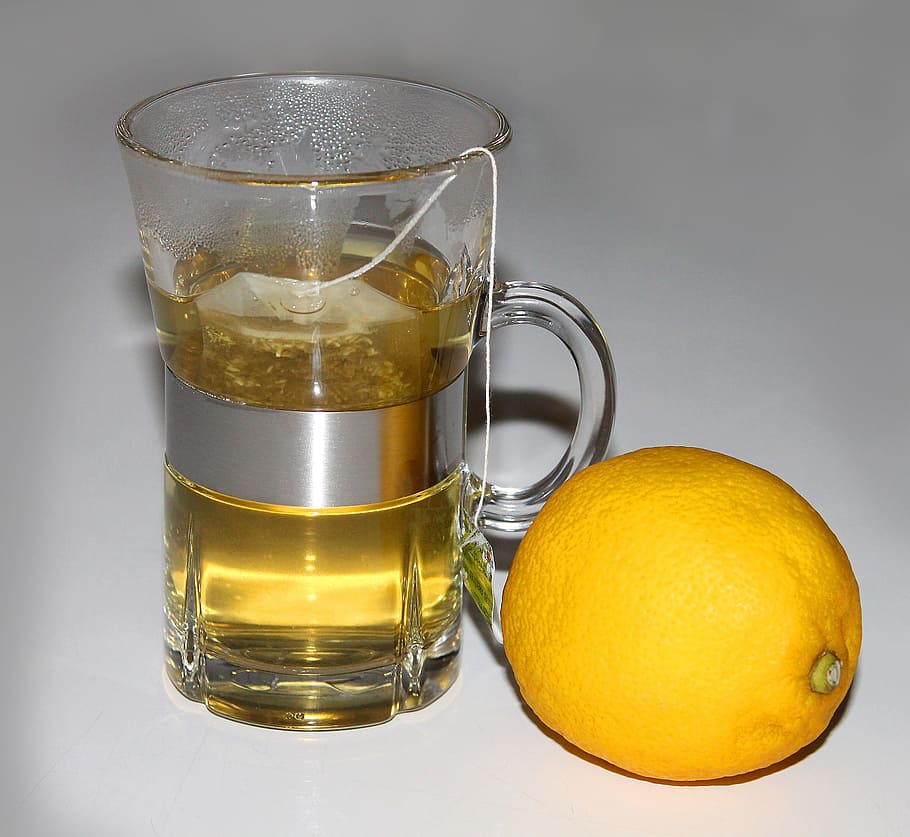 Tea, Hot, Drink, Teacup, the, tea bag, lemon, yellow, citrus Fruit HD wallpaper