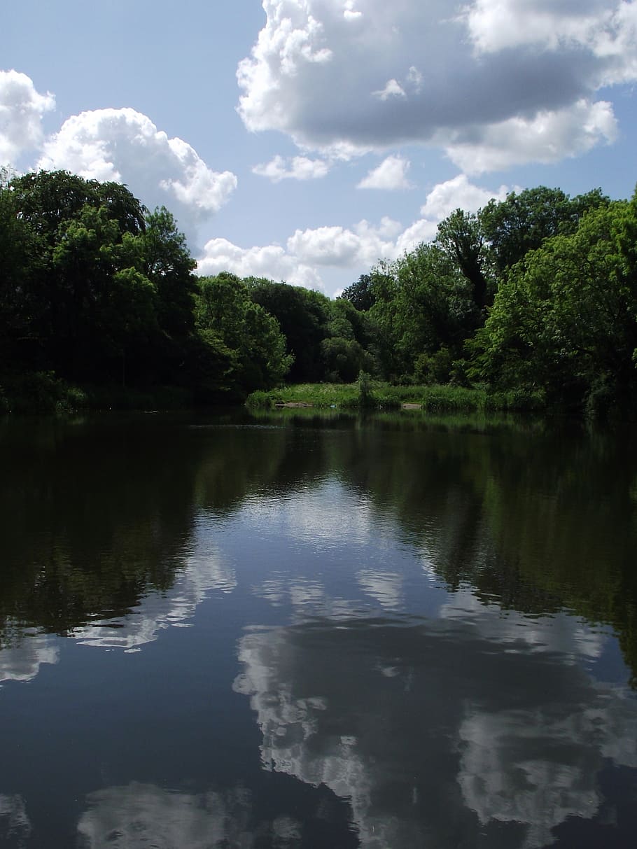 reflection, clouds, sky, water, blue, nature, landscape, beautiful HD wallpaper