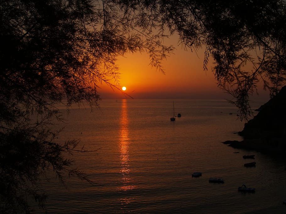 sunset, sea, summer, water, sky, scenics - nature, beauty in nature HD wallpaper