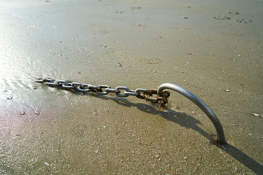 Sand, Beach, Macro, Chain, Ring, artifact, nature, environmental HD wallpaper