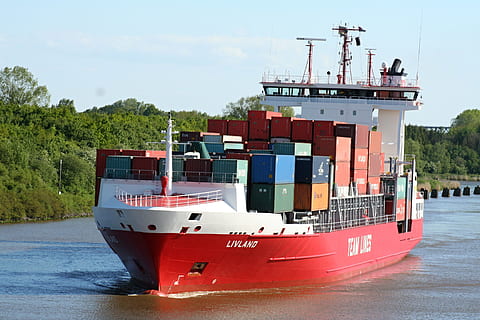 red container ship during daytime, Container, Ship, Boot, freighter HD wallpaper