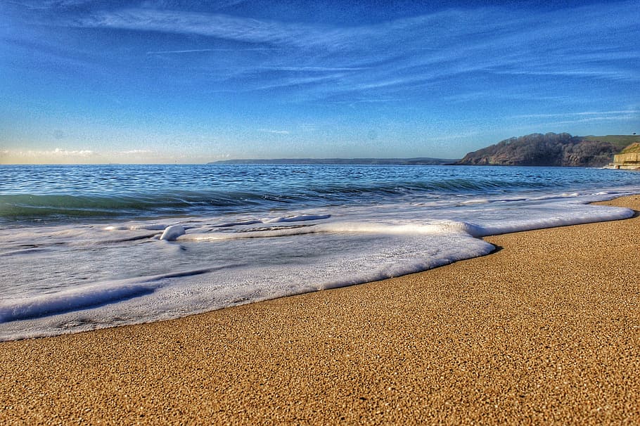 beach, coast, landscape, nature, ocean, sand, sky, summer, sea HD wallpaper