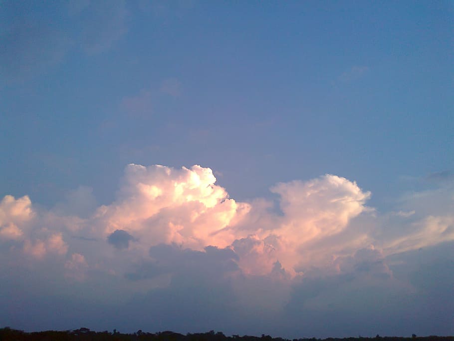 sky, cloud, clouds sky, nature, white, sky clouds, fluffy, blue sky background HD wallpaper