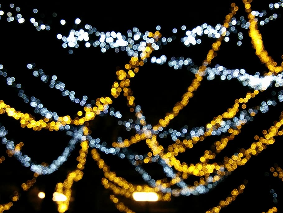bokeh, lights, festive, night, evening, celebration, illuminated HD wallpaper