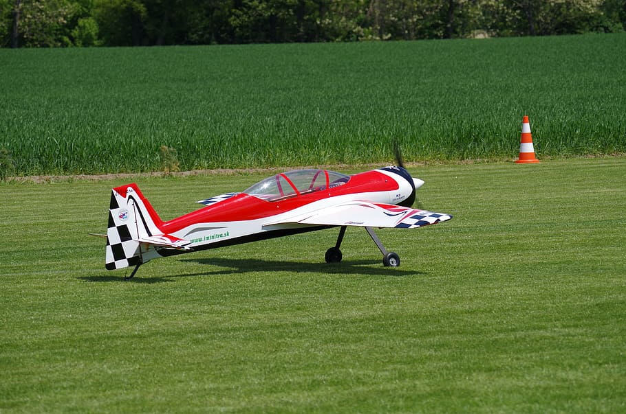 aircraft, landing, model, grass, plant, sport, green color HD wallpaper