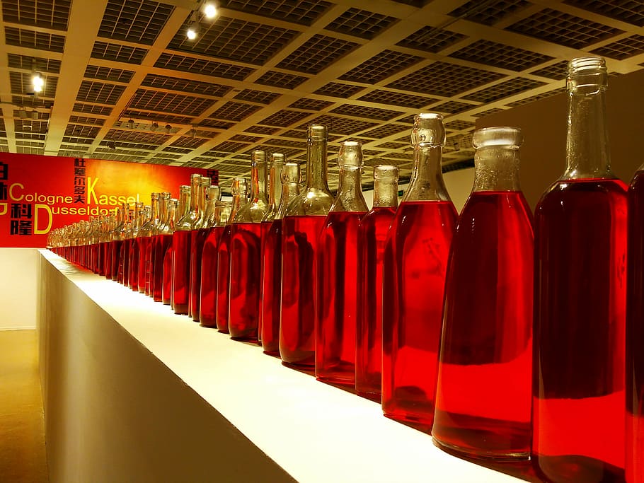 life, museum, creative, red, indoors, in a row, refreshment HD wallpaper