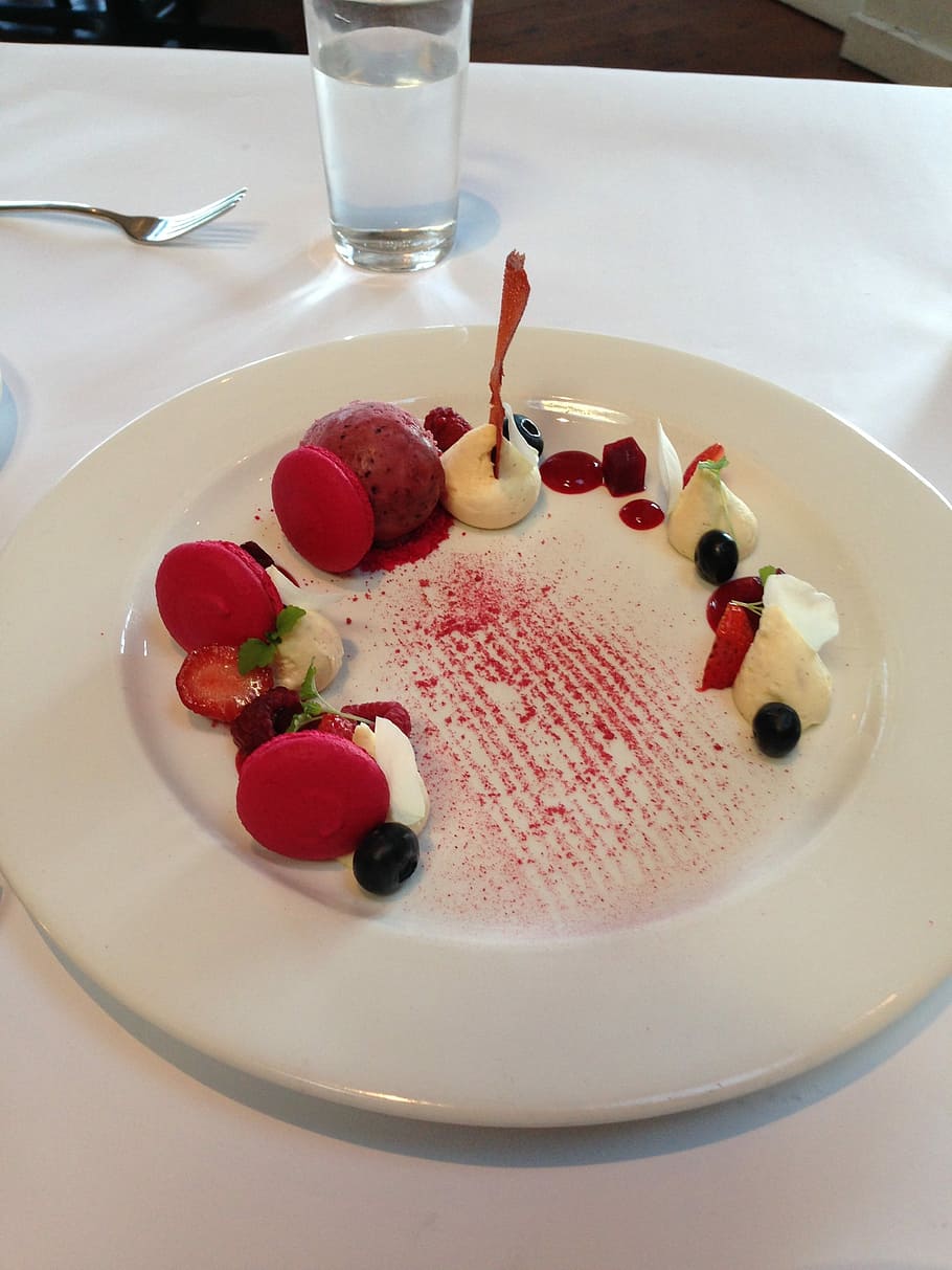 Dessert, Macaroon, Raspberry, food and drink, high angle view HD wallpaper