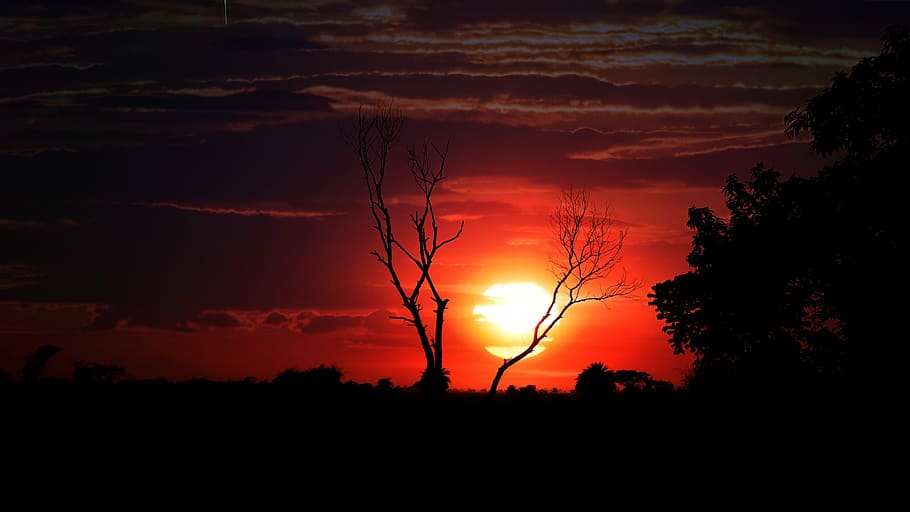 sunset, dawn, dusk, evening, nature, sky, landscape, light HD wallpaper