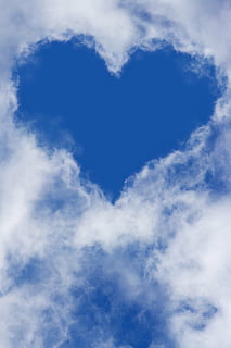 cloud heart-themed photography, sky, clouds, blue sky, cloud - sky HD wallpaper