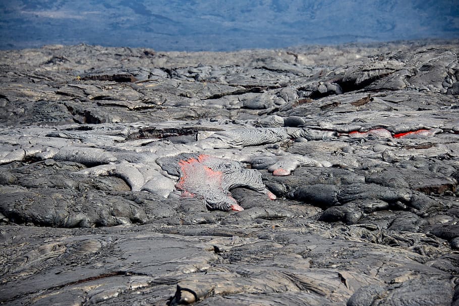 lava field during daytime, volcano, flow, eruption, landscape, HD wallpaper