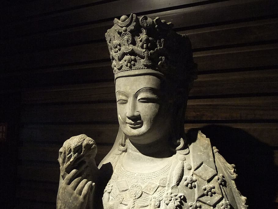 buddha statues, china, stone, sculpture, art and craft, representation HD wallpaper