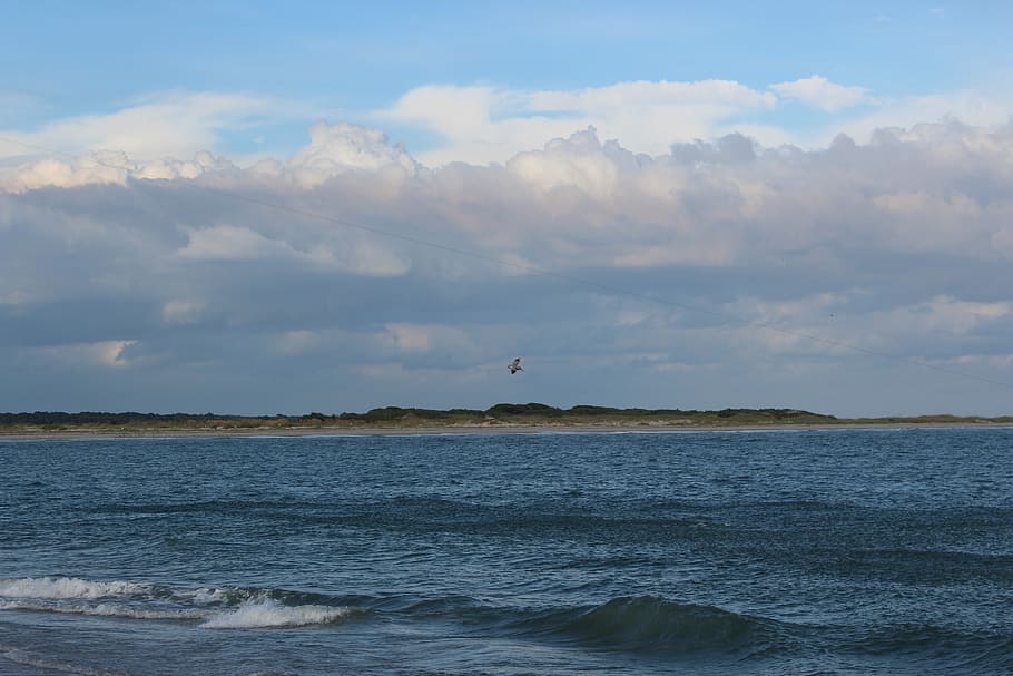 Beach, Clouds, Ocean, summer landscape, seascape, nature landscape HD wallpaper