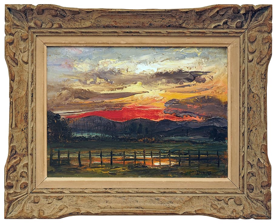 museum, table, painting, window, cloud - sky, no people, indoors HD wallpaper