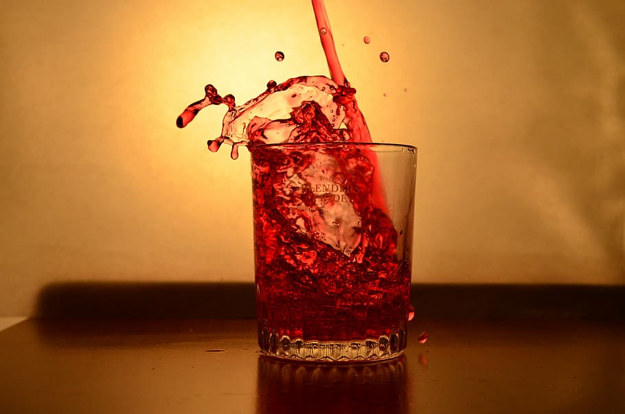 splash, glass, liquid, red, pouring, alcohol, drink, beverage HD wallpaper