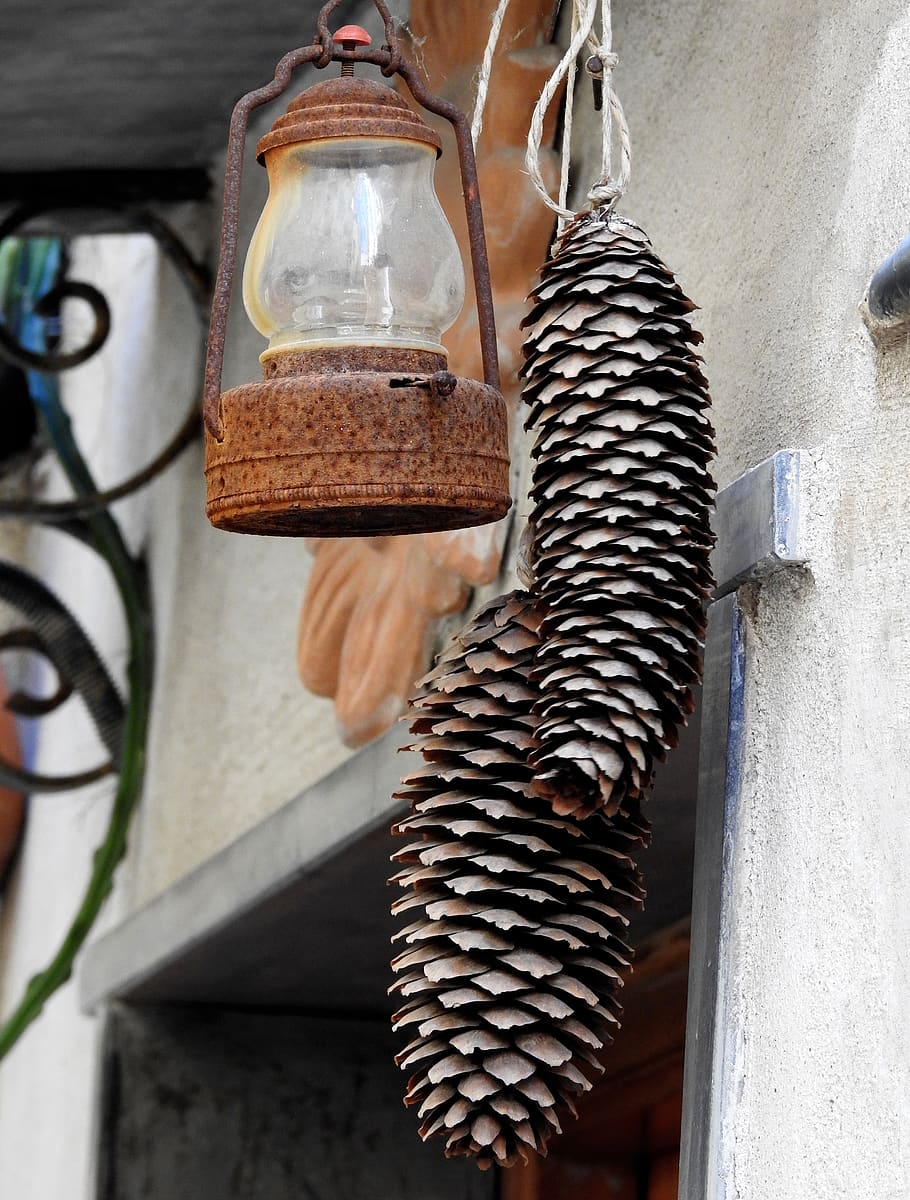 lamp, cone, hanging, day, wall - building feature, no people HD wallpaper