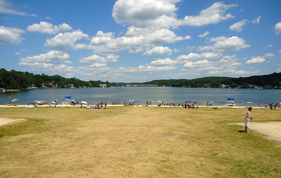new jersey, sky, clouds, landscape, lake, water, people, recreation HD wallpaper