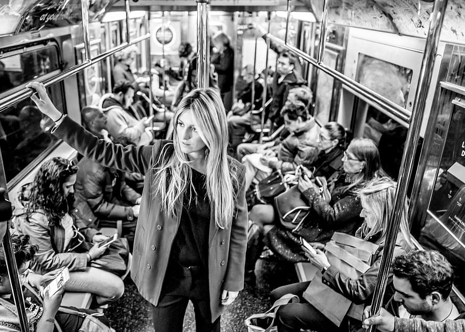 model, metro, new york, group of people, mode of transportation HD wallpaper