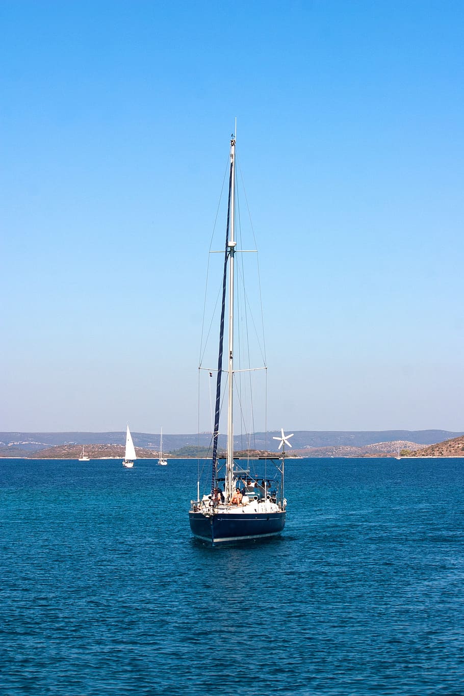 yacht, sea, ship, blue, holidays, summer, breather, blue sky HD wallpaper