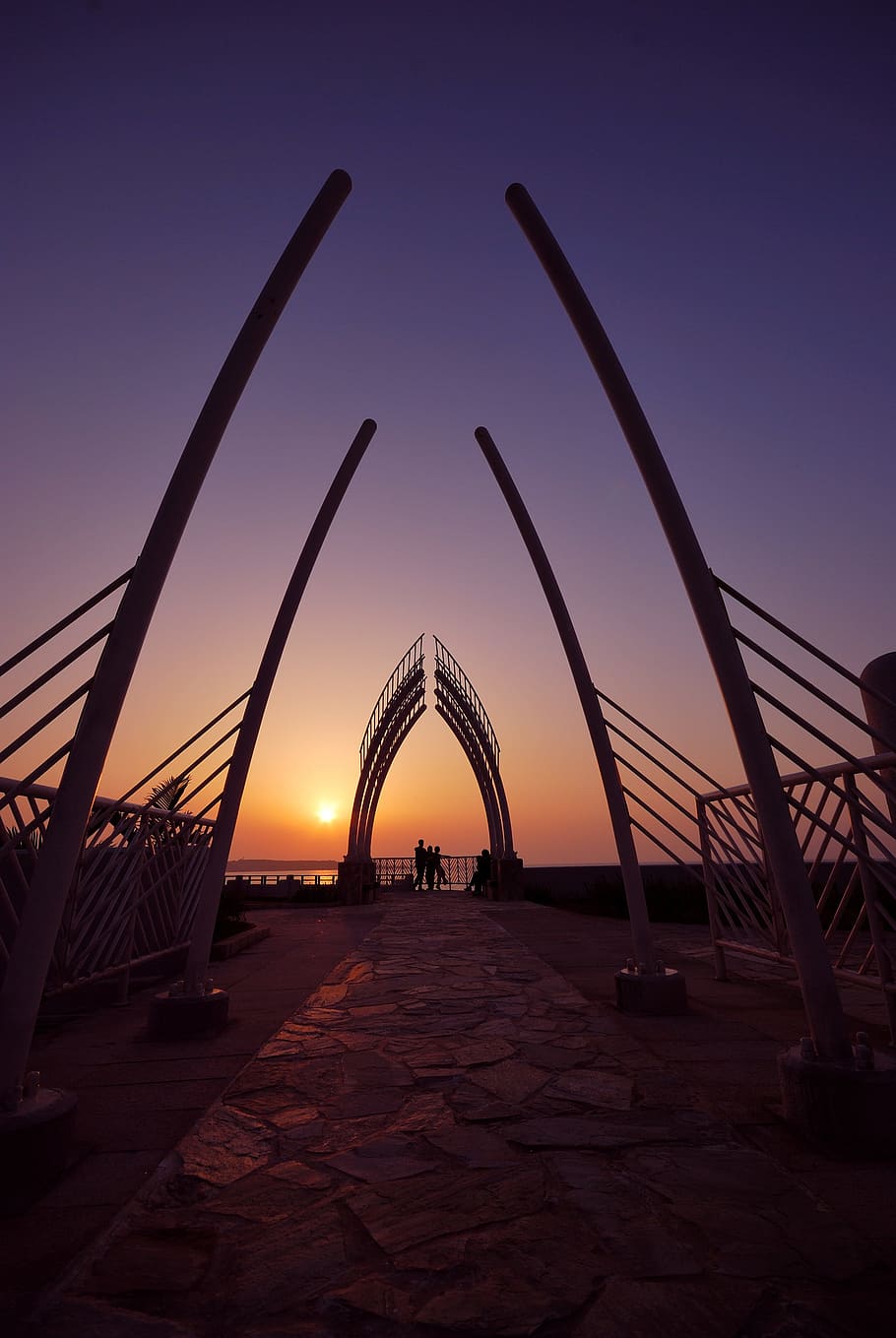 sky, sunset, arch, taiwan, sea, architecture, built structure HD wallpaper