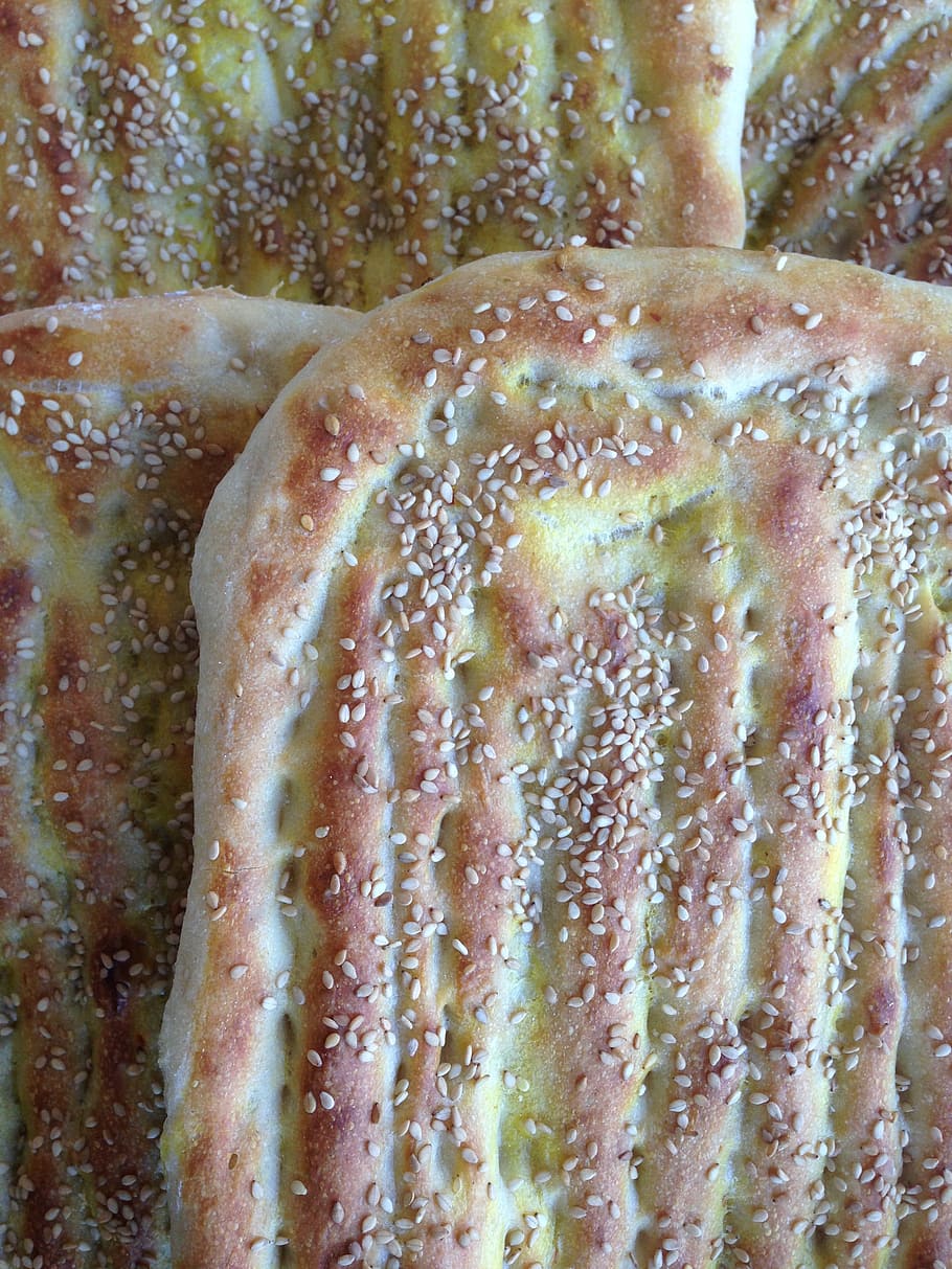 Iran, Bread, Barbari, Sesame, iranian, saffron, baking, food