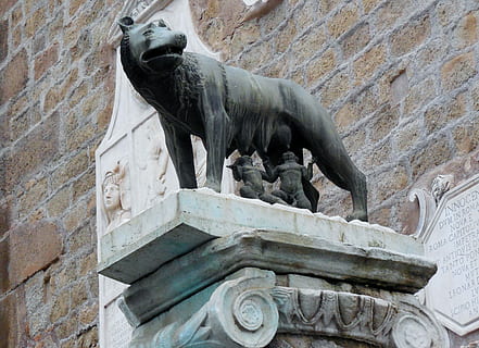 Romulus, Remus, Capitoline Wolf, Rome, statue, architecture HD wallpaper
