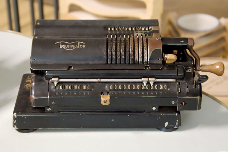 calculating machine, mechanically, old, historically, museum HD wallpaper