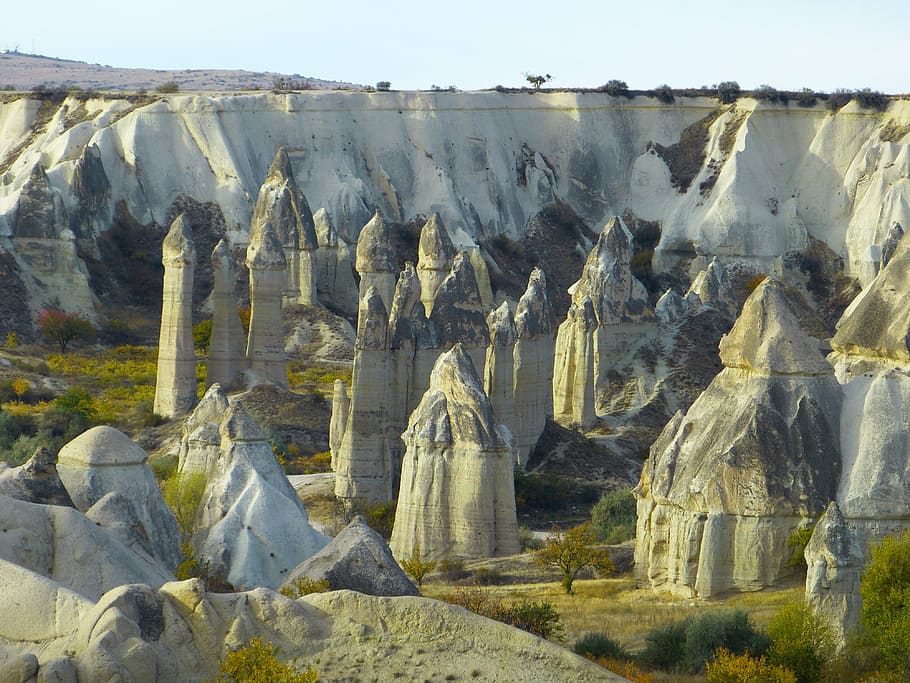 fairy chimneys, tufa, rock formations, cappadocia, landscape, HD wallpaper