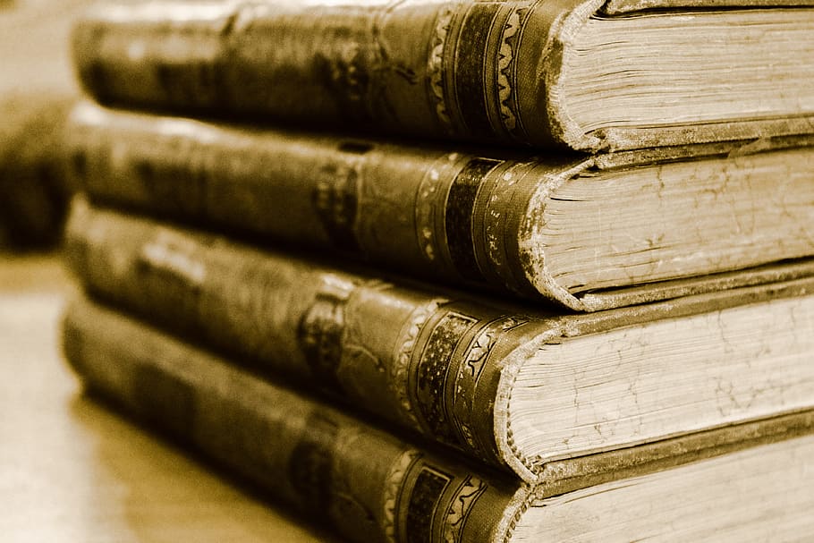 close up photo of four reading books, library, knowledge, education, HD wallpaper