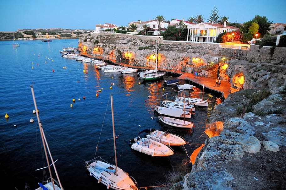 white boat on body of water at daytime, Spain, Balearic Islands