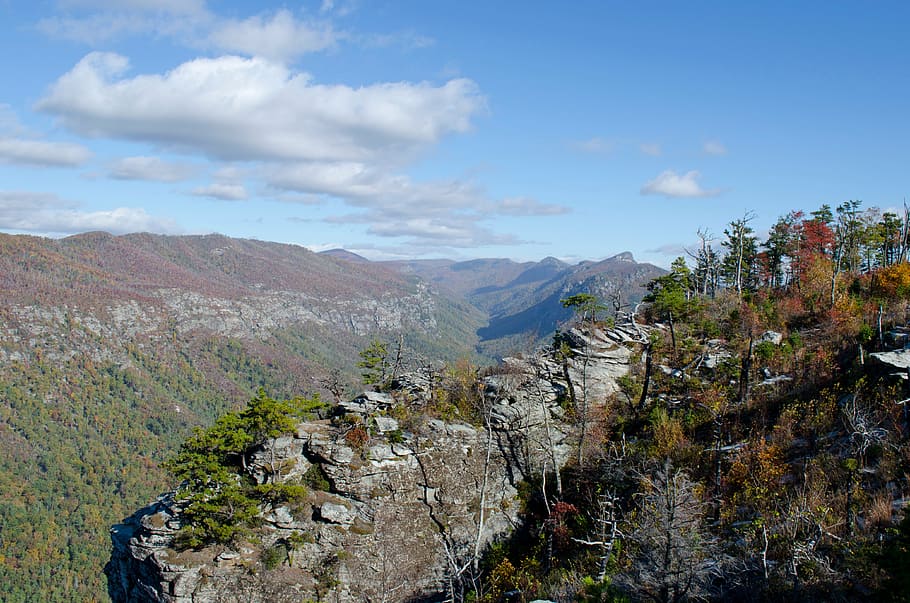 linville gorge, canyon, rocks, table rock, blue ridge mountains, HD wallpaper