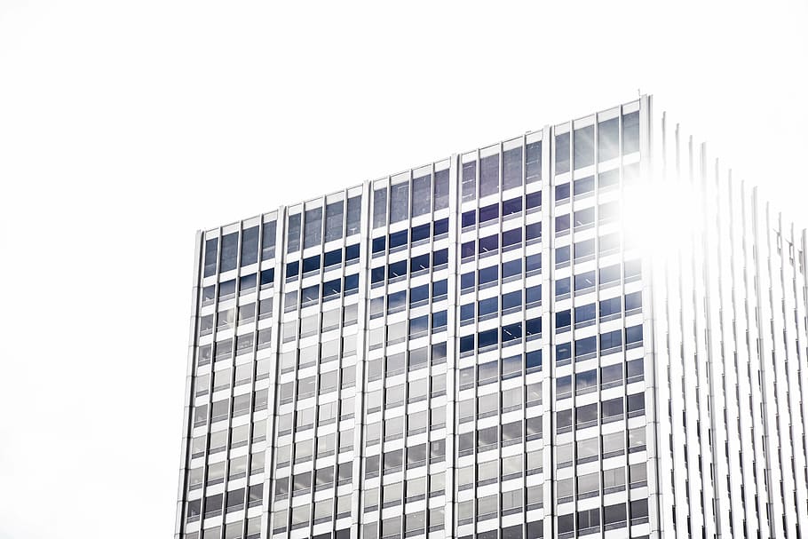 low-angle photo of white building, concrete, architecture, infrastructure HD wallpaper