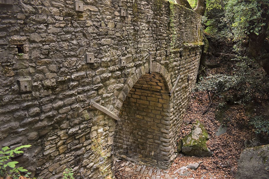 bridge, old, stone, architecture, milies, greece, built structure HD wallpaper