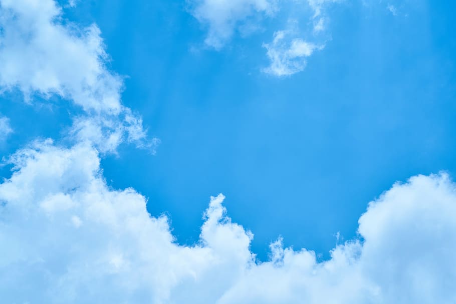 white clouds at daytime, blue, nature, composition, space, unbelievable HD wallpaper
