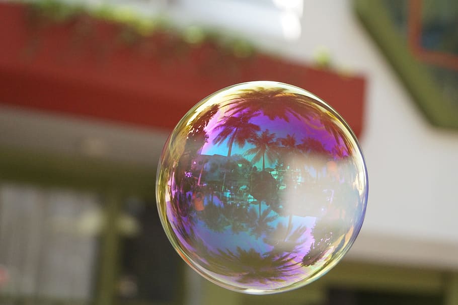 Soap, Bubble, Ball, colourfull, make soap bubbles, mirroring, HD wallpaper