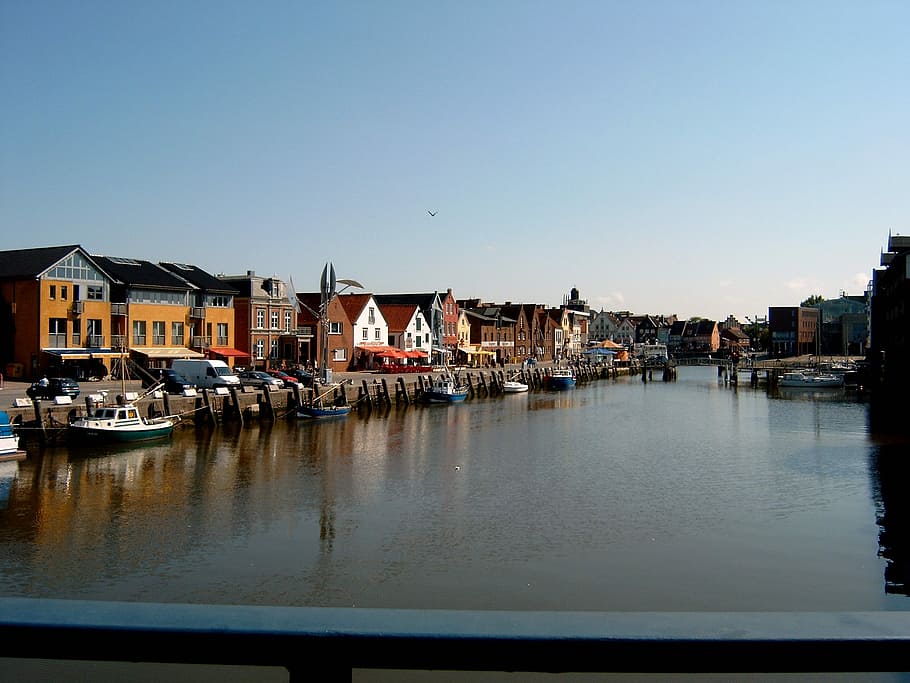 Free download | HD wallpaper: Husum, Building, Port, North Sea, sky ...