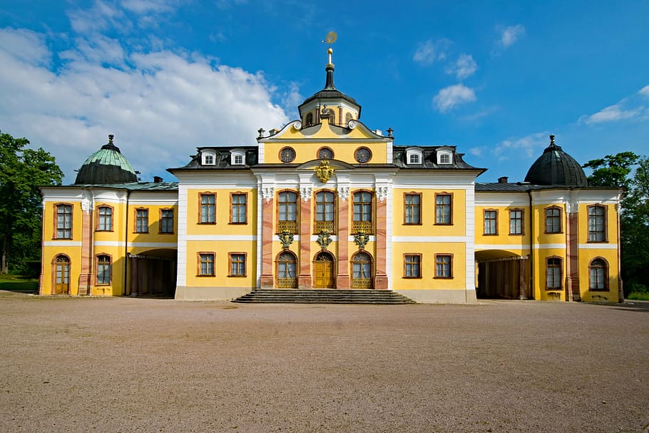 landscape photo of building, castle, belvedere, weimar, thuringia germany HD wallpaper
