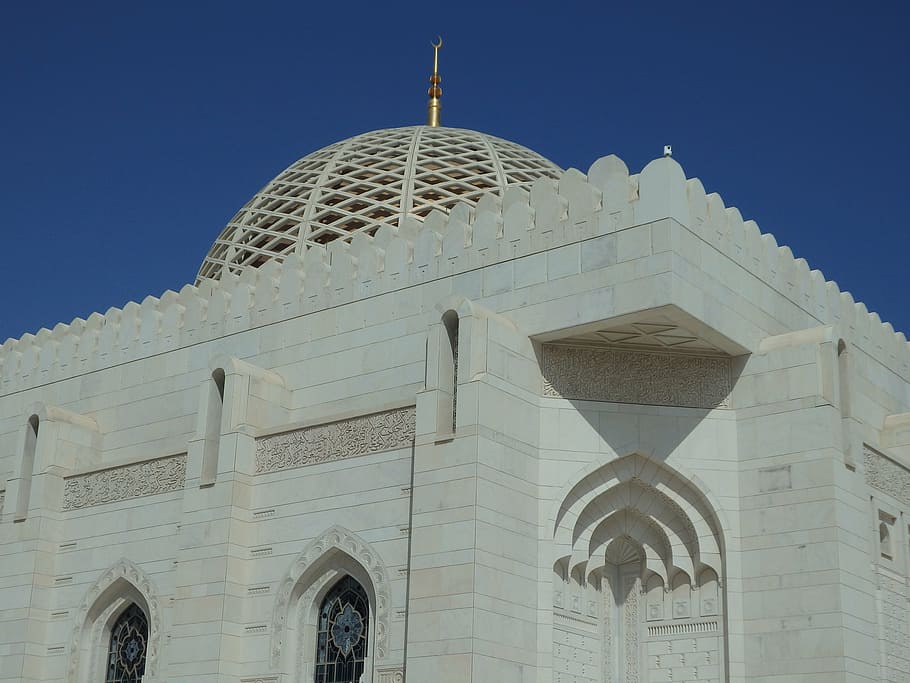 oman, muscat, sultan mosque, building exterior, architecture HD wallpaper