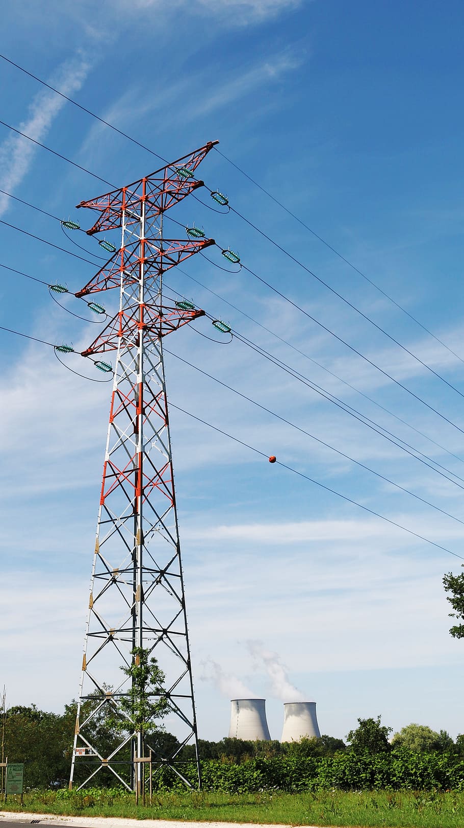 High Voltage, Post, Pylon, Cables, electricity, energy, central HD wallpaper