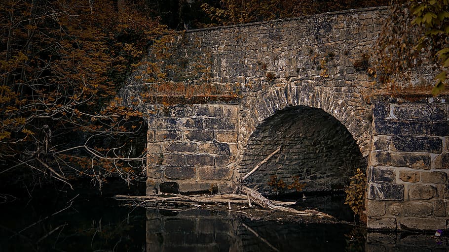 Stone Bridge, Bridge, River, Water, masonry, forest, nature HD wallpaper