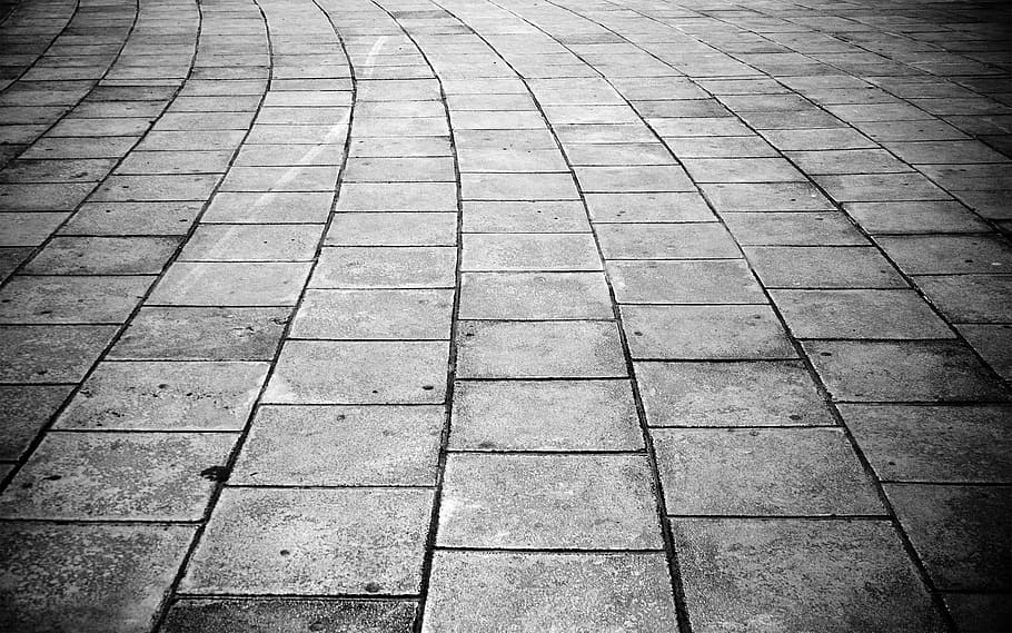 grayscale photo of pavement, grey, stone, background, land HD wallpaper