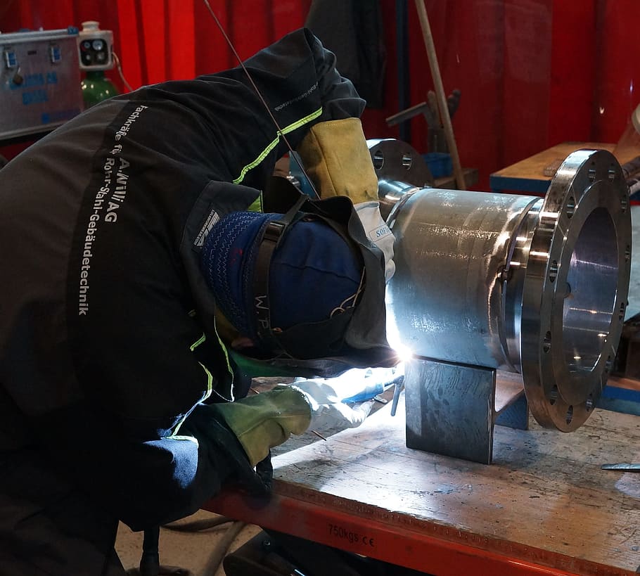 welding, industry, machine, metal work, real people, working HD wallpaper